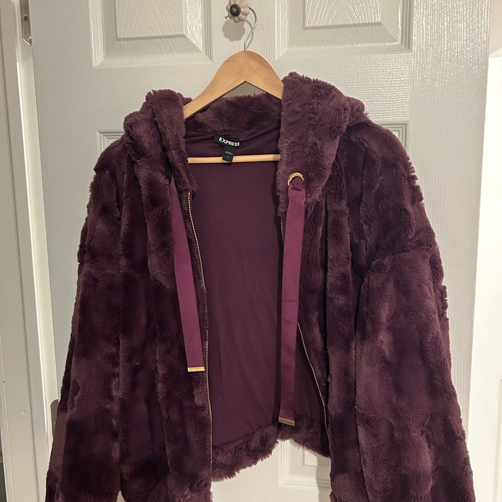 Express Deep Purple Teddy Jacket